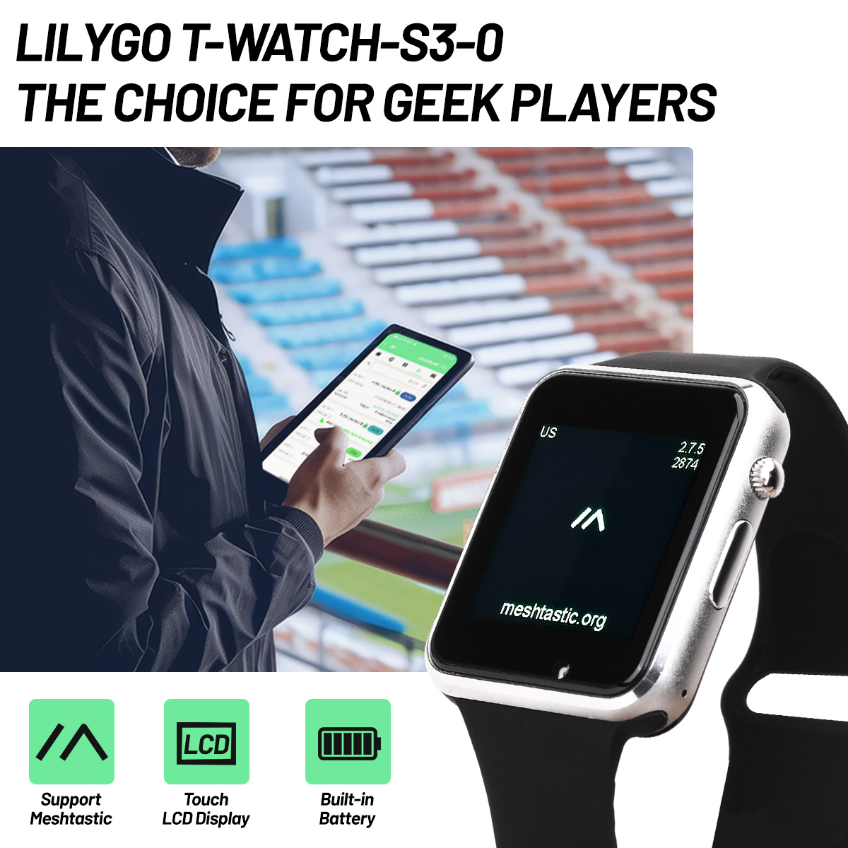 Ttgo T Watch - T-Watch-S3 ESP32-S3 Geliştirme Kartı LILYGO LoRa