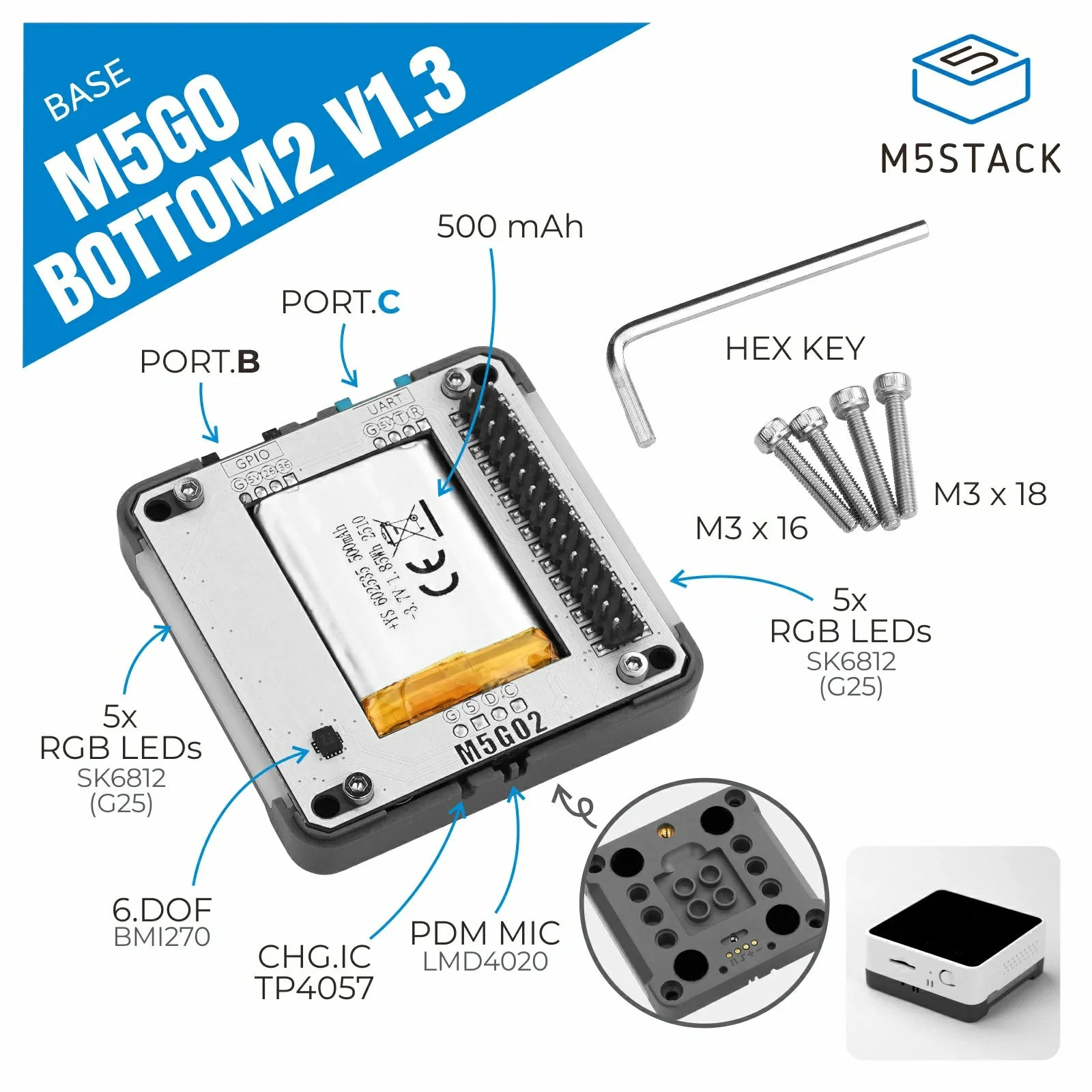 M5Stack Tabanı, M5GO Alt Kısım - M5Stack Core2 incelemesi ve fiyatı